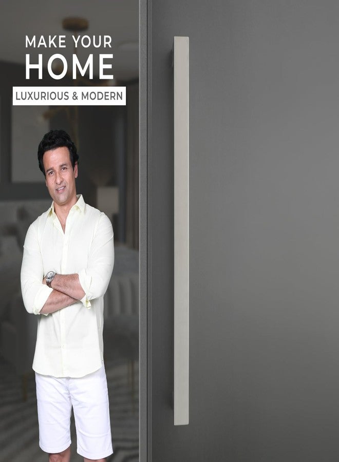 LAPO 18 inch Stainless Steel Door Handle for Main Door,Wooden & Glass Door Pull Push Handle, Main Door Handle for All Door (Hole to Hole 450 mm) Satin Finish|3 Years Warranty - 2 Piece (1 Set) PH-2121 - Image 3